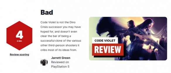 开年第一烂作？PS5独占游戏《Code Violet》IGN仅4分