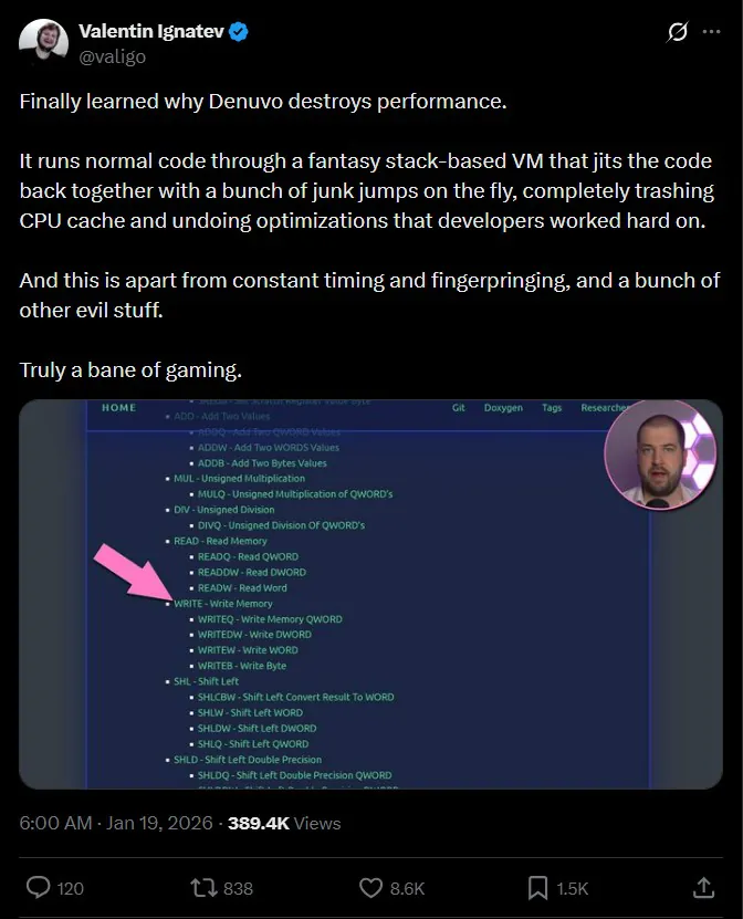 CPU被折磨：Denuvo反篡改机制内幕曝光