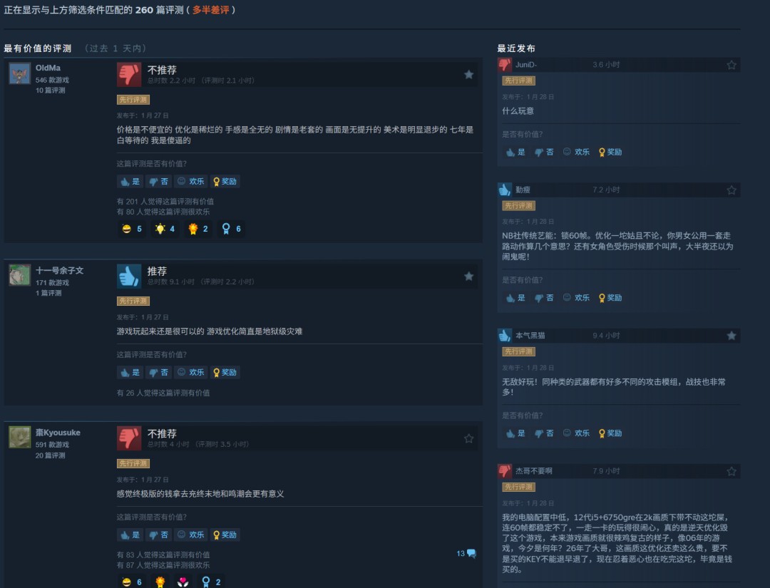 《噬血代码2》Steam中文区多半差评 优化差、PS3级画面