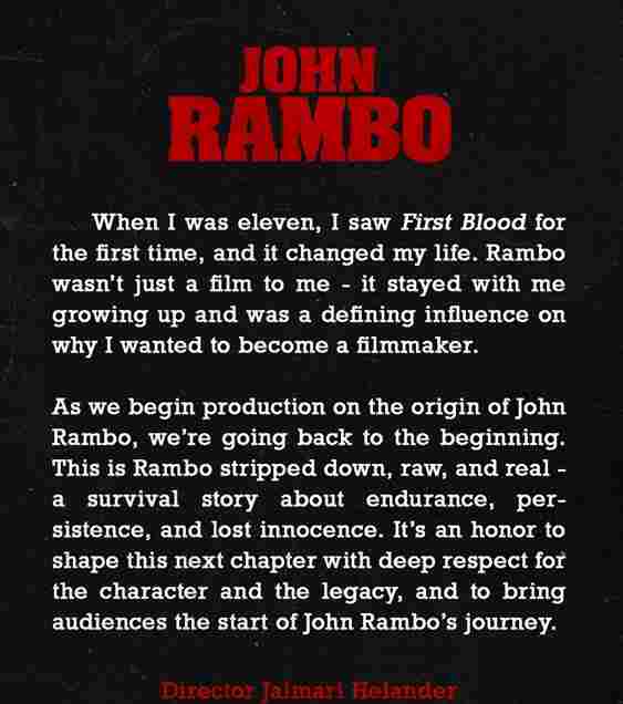 《第一滴血》前传电影开拍 探寻战神兰博磨练成神起源