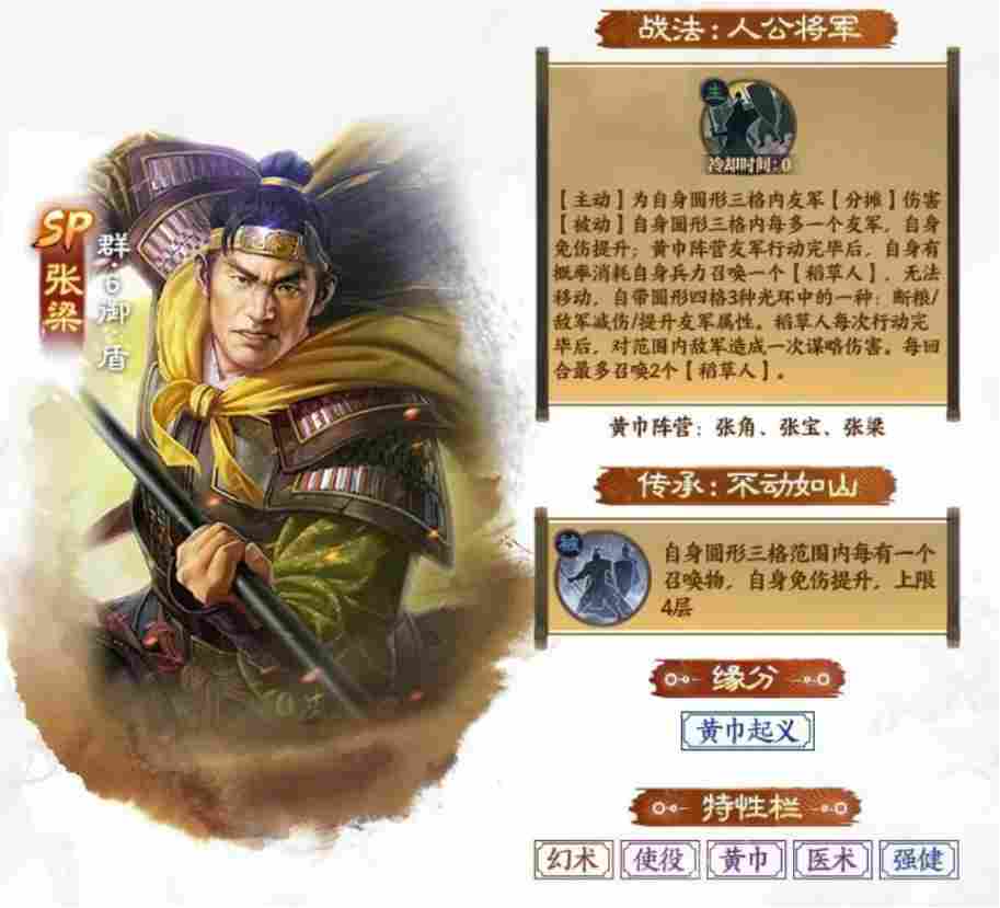 三国志·战棋版群体分摊还能召唤稻草人！5大神全面点评SP张梁&云阵容推荐(图2)