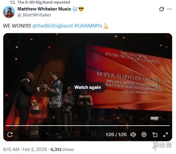 8 - Bit Big Band《超级马里奥》混编音乐荣获格莱美奖!