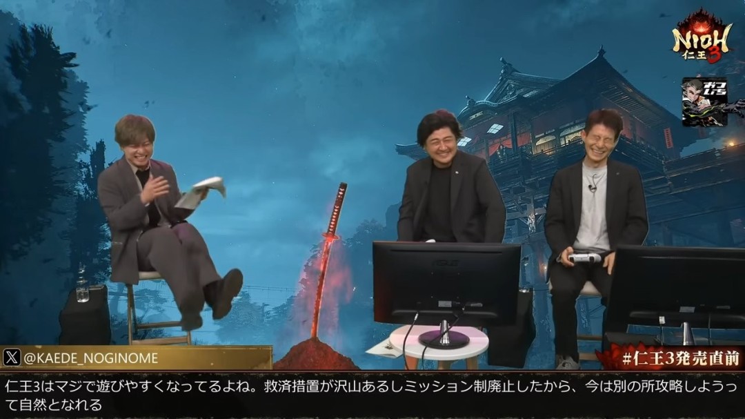 《仁王3》官方直播遇PS5崩溃报错 制作人都绷不住了