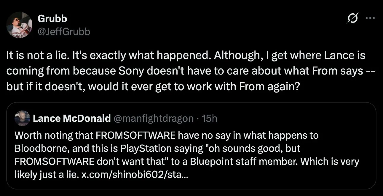 传F社不喜欢《恶魔之魂：重制版》 导致《血源》重制受阻