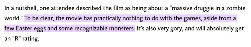 挂羊头卖狗肉 新《生化危机》电影和游戏几乎完全无关